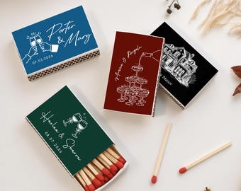 Custom Wedding Matchboxes | Personalized Favors for Guests | The Perfect Match, Bridal Shower & Wedding Reception Bulk Favors