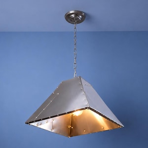Aviator Industrial Pendant Light | Handmade Riveted Aluminum Ceiling Lamp | Modern Loft Kitchen Island Hanging Light Fixture