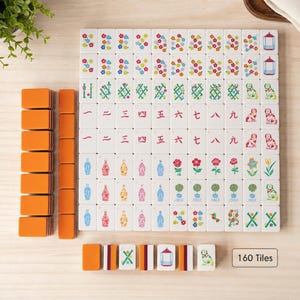 Colorful Orange Mahjong Set | 4 Layer Acrylic Tiles | Bright Smooth Finish Gift Bild 7