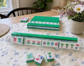 160 Green Acrylic Mahjong Tiles - 4-Layer Premium American Set