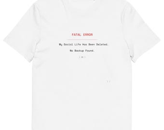 My Social Life Has Been Deleted · Organic Cotton Gamer Shirt · Funny Gaming Tee · Introvert Gift