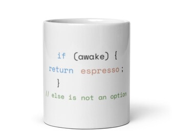 Taza de café expreso para programadores - Taza de café expreso "Si estás despierto, devuélveme el café" - Regalo divertido para desarrolladores - Taza para ingenieros de software - Regalo con humor sobre programación