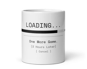 Taza "Una partida más, 3 horas después" · Regalo divertido para gamers · Taza de café para gamers · Taza para gamers