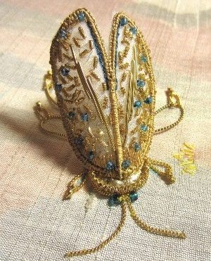 Tambour Embroidery Kit, Peacock Gold Work Kit, Luneville Supplies