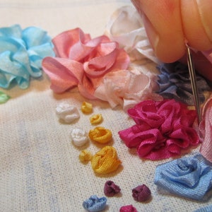 Tutorial - Beginner Silk Ribbon Embroidery Instructions Samplers 1 and 2