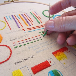 Tutorial - Beginner Embroidery Instructions Samplers 1 and 2
