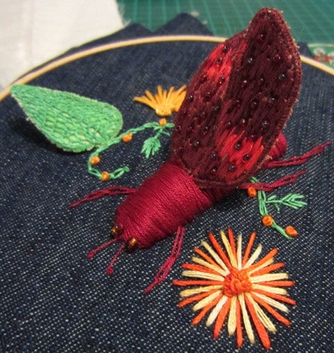 Tutorial - Stumpwork Beetle - Etsy