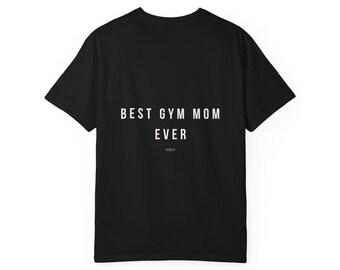 Gym Mom T-shirt | T-shirt med tryck på baksidan i Comfort Colors-stil
