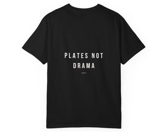Plates Not Drama Svart Gymskjorta Dam Comfort Colors 1717 Ryggtryck Överdimensionerad Träningströja RIZED