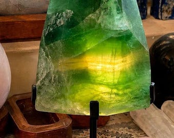 Polished Green Fluorite Freeform Crystal | 3.5 Inch Specimen (440g)