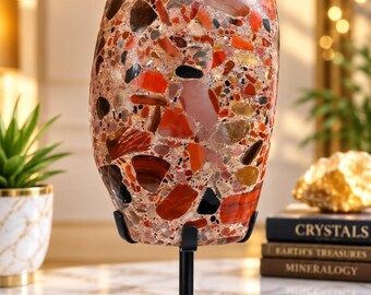 Large Polished Pudding Jasper Freeform Sculpture | 12 Inch Statement Crystal (12.5 KG)