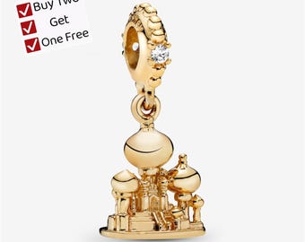 Shine Agrabah Castle Pendant Charm,S925 sterling silver cartoon animal pendant, suitable for Pandora European bracelet pendants.