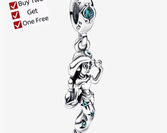Aladdin Princess Jasmine Dangle Charm,Cartoon animal pendant, suitable for Pandora European bracelet pendants.