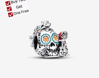 Pixar Coco Miguel & Dante Skull Glow-in-the-dark Charm,Cartoon animal pendant, suitable for Pandora European bracelet pendants.