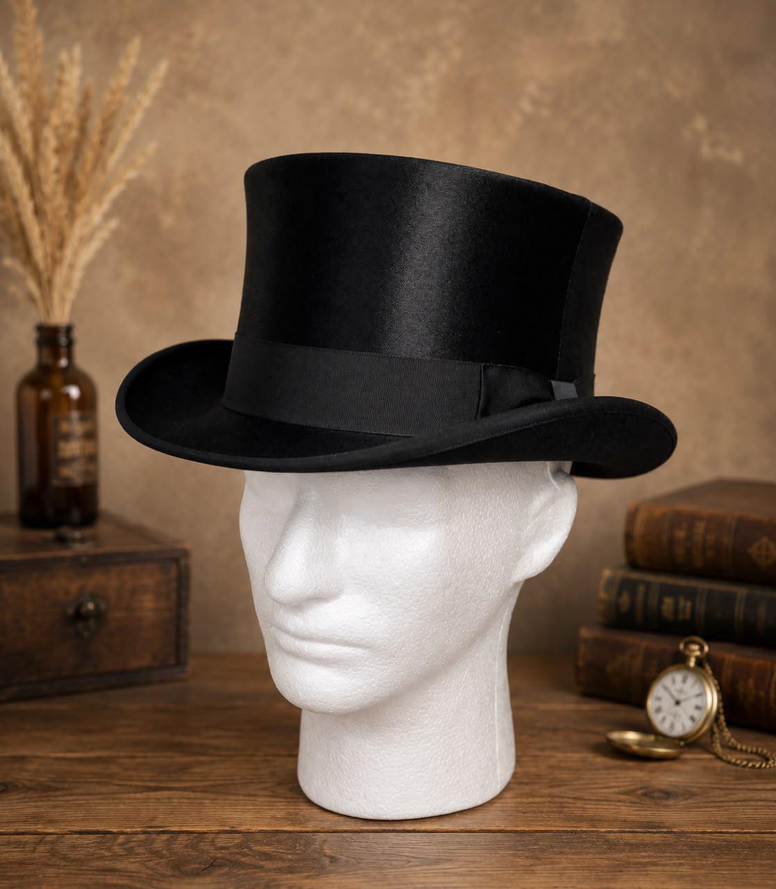 Black Silk Top Hat Victorian Top Hat Men Formal Hat Steampunk Top Hat Vintage Gentleman Hat Wedding Hat