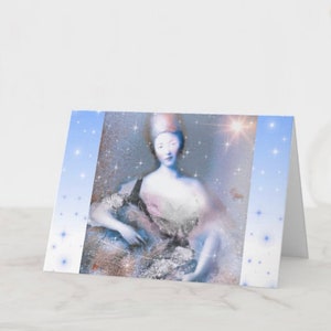 Tarjeta de felicitación, estilo de pintura antigua, con clase y elegante, única, femenina, romanticismo.