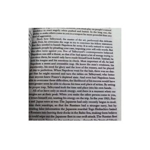 May include: A page from a book featuring black printed text on a white background. The visible content discusses historical figures including Talleyrand and Napoleon, as well as the 1905 conflict between Russia and Japan, focusing on naval strategies.