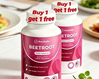 Buy 1 get 1 free Combo Rosabella Beetroot Capsules (120 Count), Enhance Immunity, Circulation, Sleep,Energy, Stamina, Anti-aging, Detox