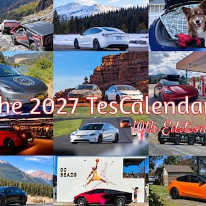2027 TesCalendar 10th Edition PRESALE | Tesla Themed Calendar | Model S 3 X Y Roadster Cybertruck | Christmas Birthday Gift Idea