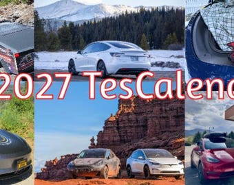2027 TesCalendar PRESALE | Tesla Themed Calendar | Model S 3 X Y Roadster Cybertruck | Christmas Birthday Gift Idea