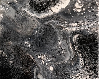 Stormwoven | Original Acrylic Pour Painting | 10x10 Canvas Wall Art | Handmade Abstract Decor