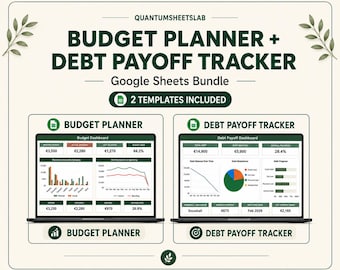 Budget Planner & Debt Payoff Tracker for Google Sheets | Snowball Avalanche Bundle