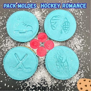 Cortadores de Galletas Hockey Romance | Pack 4 Moldes Libros BookTok, Regalo Lectora, Sello Fondant Repostería Creativa | Moldes galletas