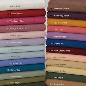 Colorful Linen Blend Fabric by the Yard, Soft Tencel Drapery Fabric, Bedding Decor Fabric, Event Styling Textile, Summer Home Decor image 1