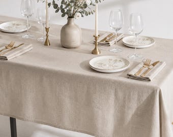 Organic Linen Fabric by Yard ,Washed Linen Fabric, European Flax Linen ,Table Linen Fabric for Napkins, Farmhouse Decor, Wedding Tables