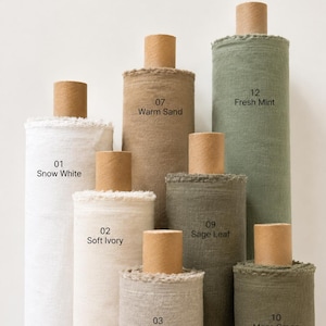 Tela de lino suave y ligera cortada a medida, lino aireado de 120 g/m², tela de lino suave, lino para decoración de verano, lino para decoración de jardín.