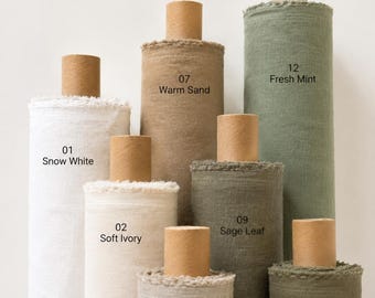 Soft Lightweight Linen Fabric by the Yard ,120gsm Airy Linen ,Soft Flax Linen Fabric ,Linen for Summer Decor,  Linen for Garden Decor