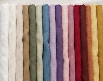 European Linen Fabric by the Yard, Medium Weight Sewing Fabric, 100% Flax Linen 57” Wide, Linen for Curtains & bedding Textiles