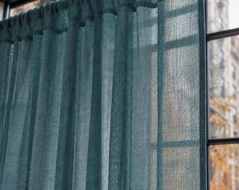 Semi Sheer Curtain Fabric by the Yard, Light Filtering Window Treatment, Airy Drapery Material, Coastal Home Decor, Soft Flax Cloth