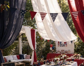 Tencel-linnenstof op maat geknipt, decorstof evenement, draperingsstof bruiloft, achtergrondstof feest, draperingsmateriaal voor buitenfeesten