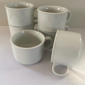 Set of Six Porcelain Mugs - large cafe/ restaurant quality