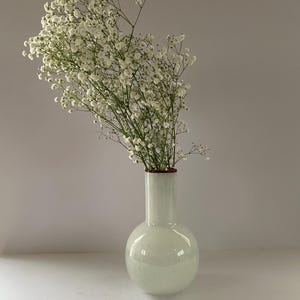 Vintage White Glass Vase-Mouth Blown