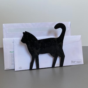 Schwarzer Metall Katzen - Brief- oder Serviettenhalter