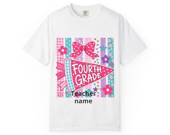 -shirt d'enseignant fanion de CM1 | Nom de l'enseignant personnalisé