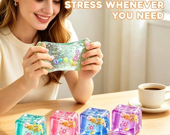 Cubo antistress a forma di conchiglia marina, giocattolo sensoriale per bambini e adulti.