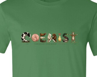COEXIST | Bella + Canvas Unisex Jersey Short-Sleeve T-Shirt | Vegan Tee | Compassion Everywhere Apparel