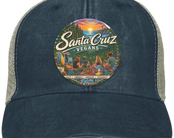 Santa Cruz Vegans | Adams Distressed Ollie Hat | Vegan Cap | Compassion Everywhere Apparel