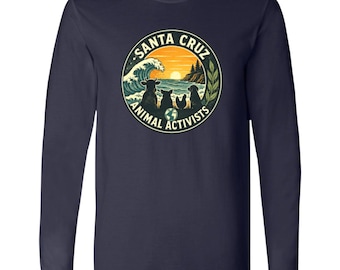 Santa Cruz Animal Activists | Vegan | Animal Rights | California Tee | Bella + Canvas Men's Long Sleeve Shirt