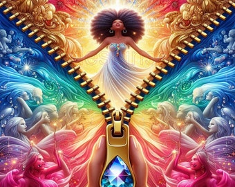 Sprookje Afro-Amerikaanse prinses, ritsontwerp, png 300 dpi, sublimatie, afdrukbaar vinyl of volledige waterglijbaan