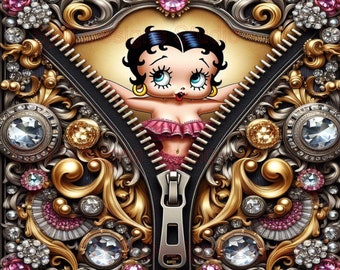 Betty Jewelled tumberdoek met ritssluiting. digitaal bestand alleen png 300dpi. 20 oz