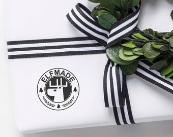 ElfMade Rubber Stamp, Christmas Gift Wrapping Stamp (W41)