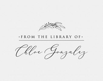 Personalized Library Book Stamp: Custom Bookplate Stamp