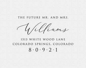 Custom Mr & Mrs Return Address Stamp: Serif Font Choice