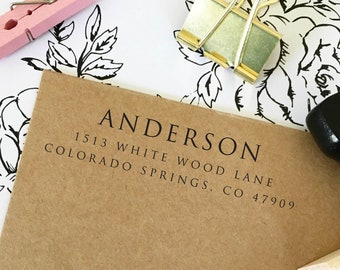 Modern Return Address Stamp: Wood or Self Inking