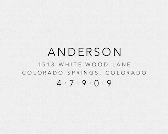 Custom Return Address Stamp: Simple Sans Serif, Self-Inking or Wood