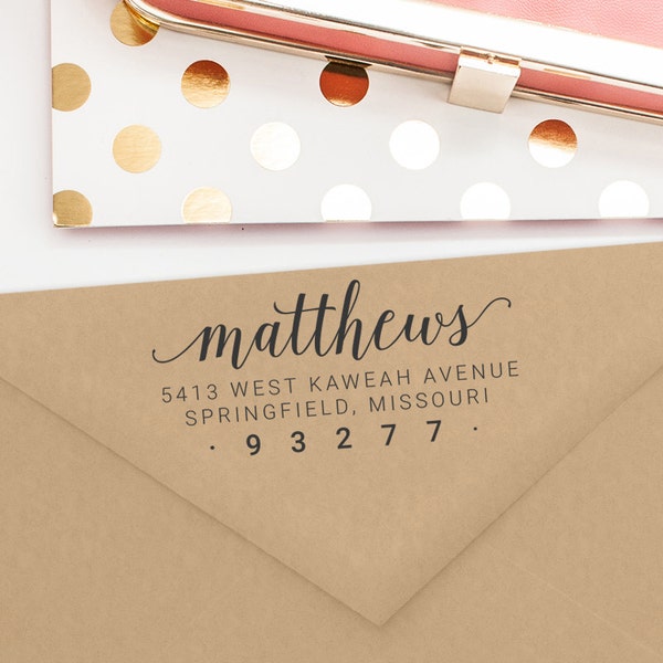 Sello personalizado para remitente, autoentintable o de madera, regalo personalizado